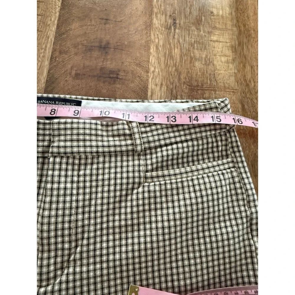 Banana Republic Sloan Petite 8 Check Plaid Career Dress Pants Stretch Cropped - Picture 5 of 8